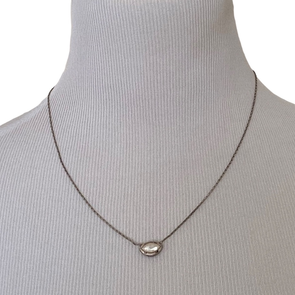Kendra Scott Crackle Ivory Mother of Pearl Silver Necklace